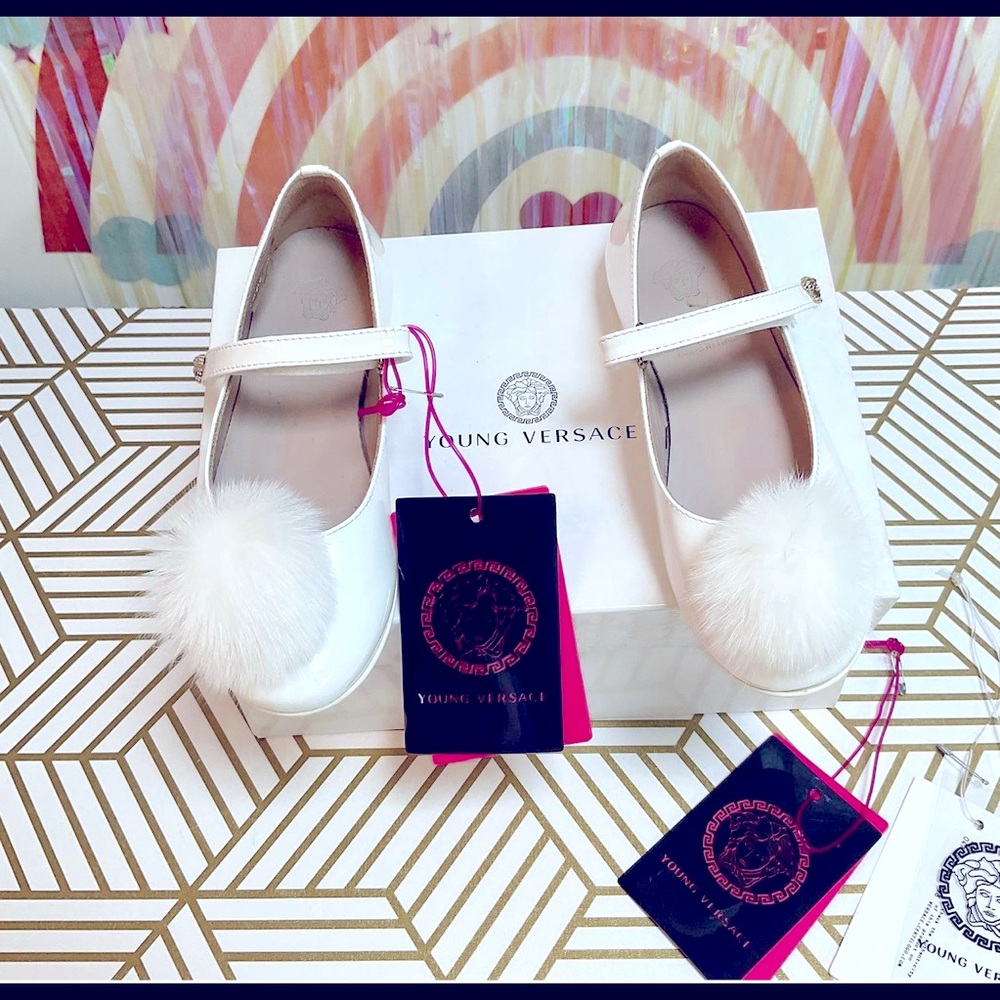 - Young Versace Ballerina Gomma Sz 10 1/2 US or 28 EURO white